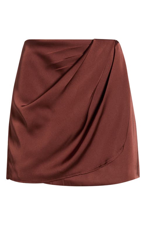 Astr The Label Catrina Satin Miniskirt In Brown