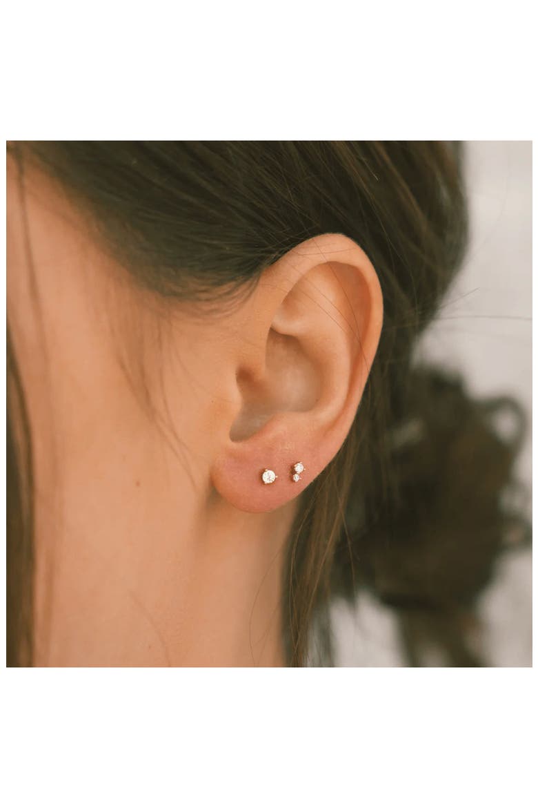 Luxe Cubic Zirconia Stud Earrings, Alternate, color, GOLD VERMEIL