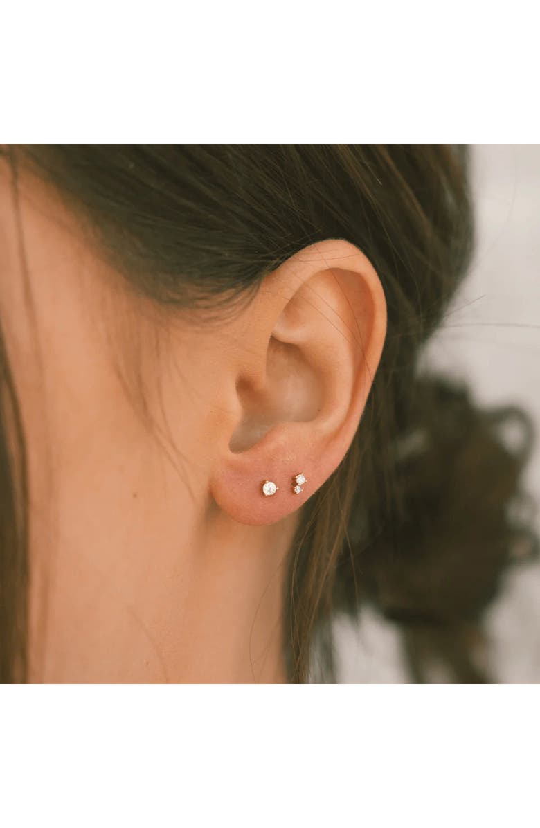 MADE BY MARY Luxe Cubic Zirconia Stud Earrings, Alternate, color, Gold Vermeil