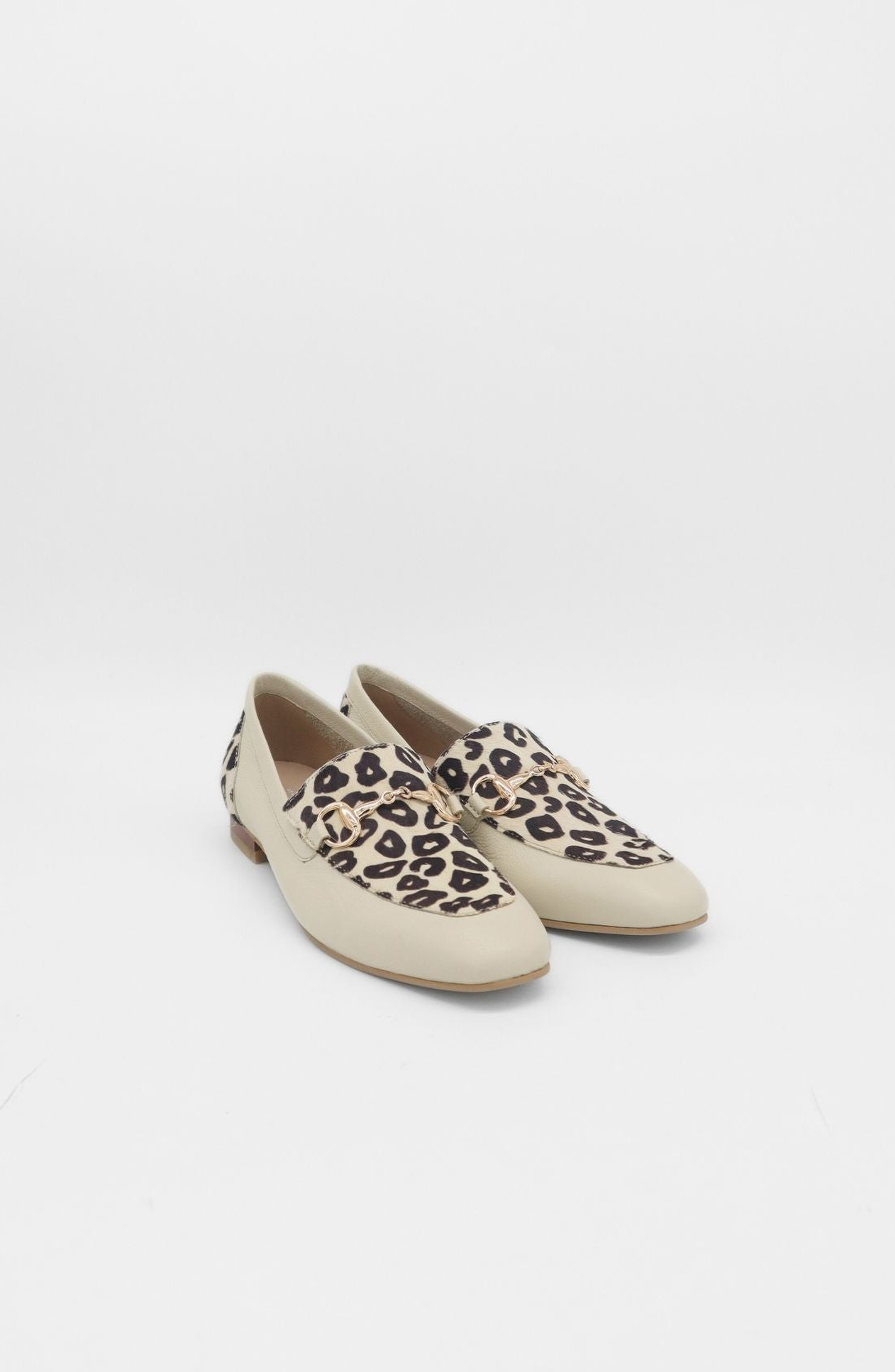 Gentilezza Slip-On Leather Loafers, Alternate, color, Ivory Leopard