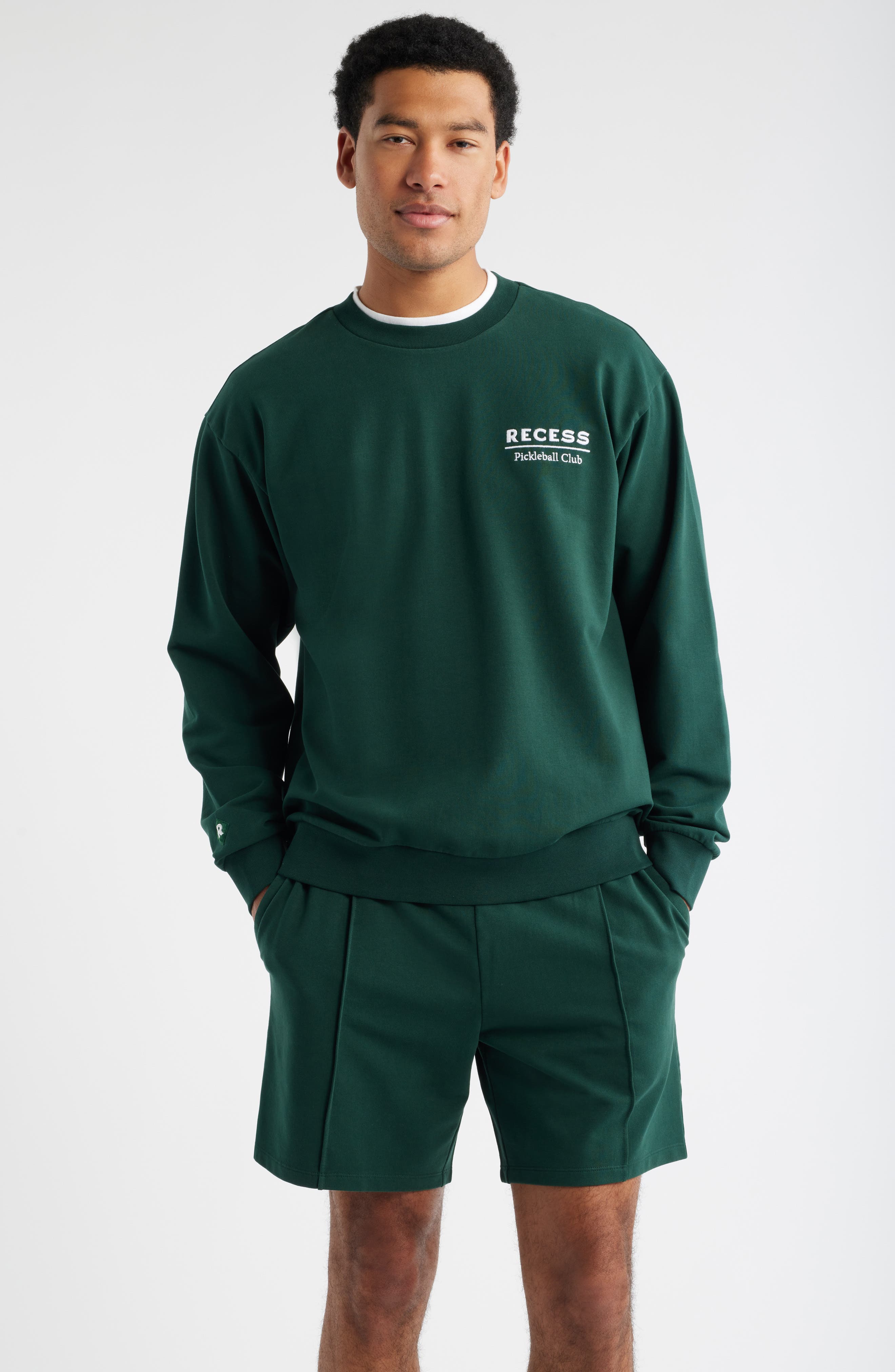 Recess Pickleball x Zella Court Terry Sweatshirt in Green Park 