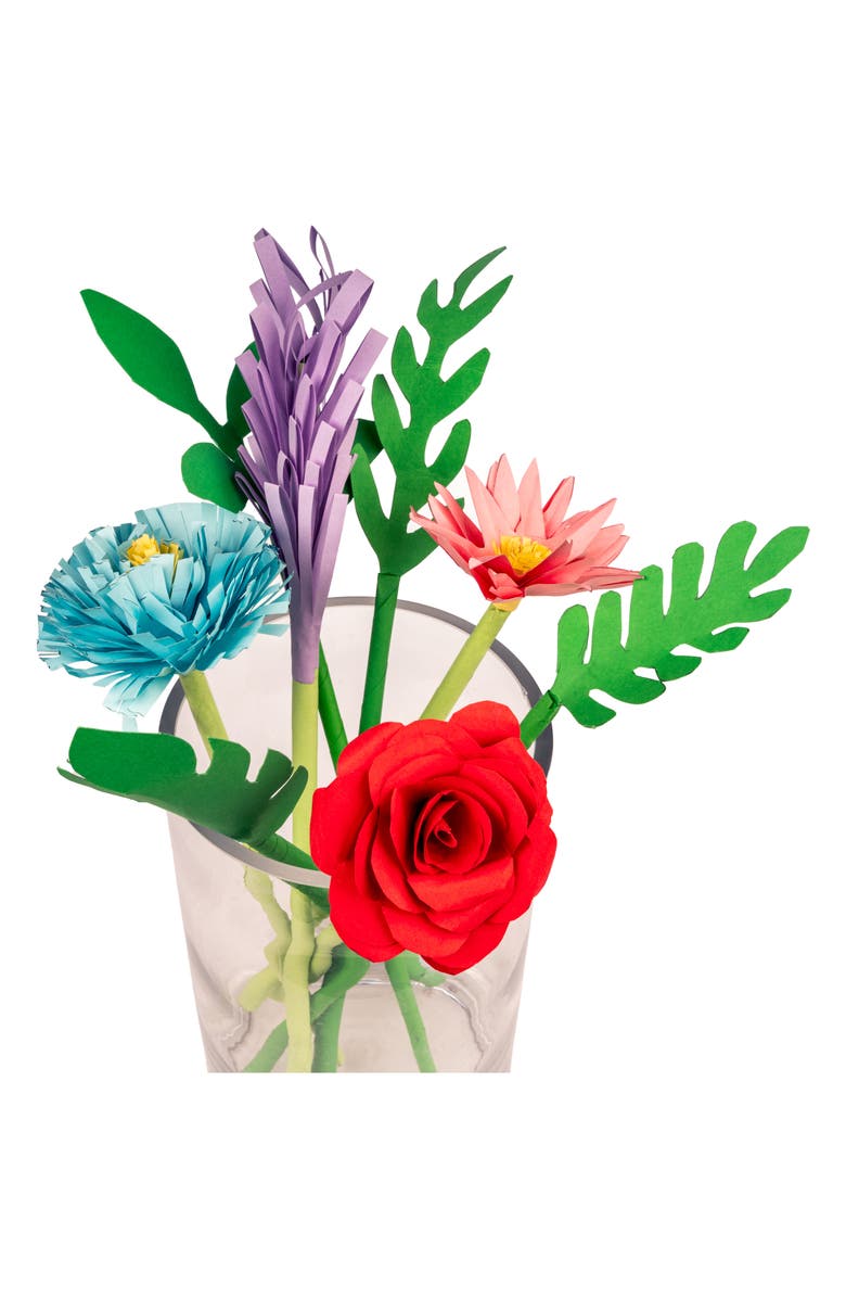 Kikkerland Design Crafters Paper Flowers Kit, Alternate, color, Multi Green