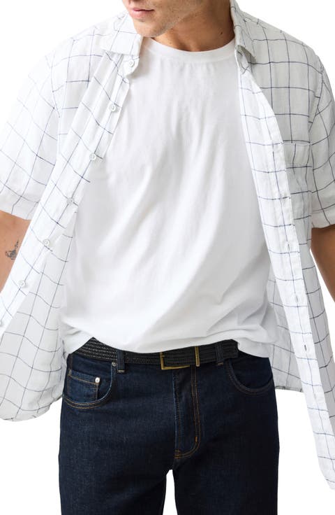 Avonden Check Short Sleeve Linen Button-Up Shirt