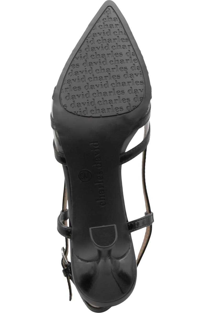 Charles David Anaz Slingback Pointed Toe Pump, Alternate, color, Black Patent