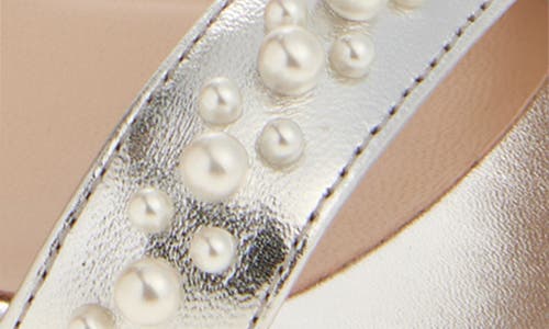 Stuart Weitzman Dancer 75 Demipearl Sandal In Silver