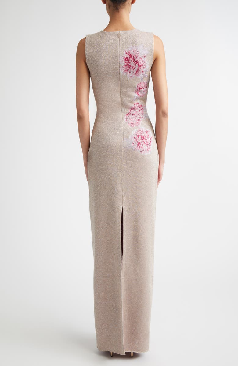 ST. JOHN Peony Metallic Jacquard Sweater Dress, Alternate, color, Peony Metallic Multi