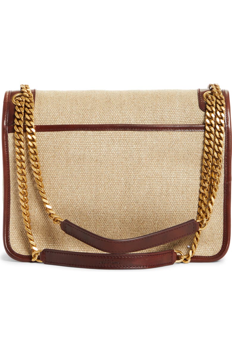 Saint Laurent Medium Niki Linen Canvas & Leather Shoulder Bag, Alternate, color,