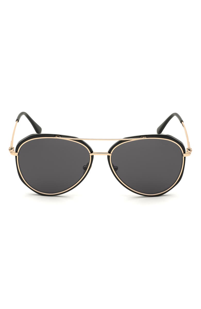 TOM FORD 60mm Pilot Sunglasses, Main, color, 