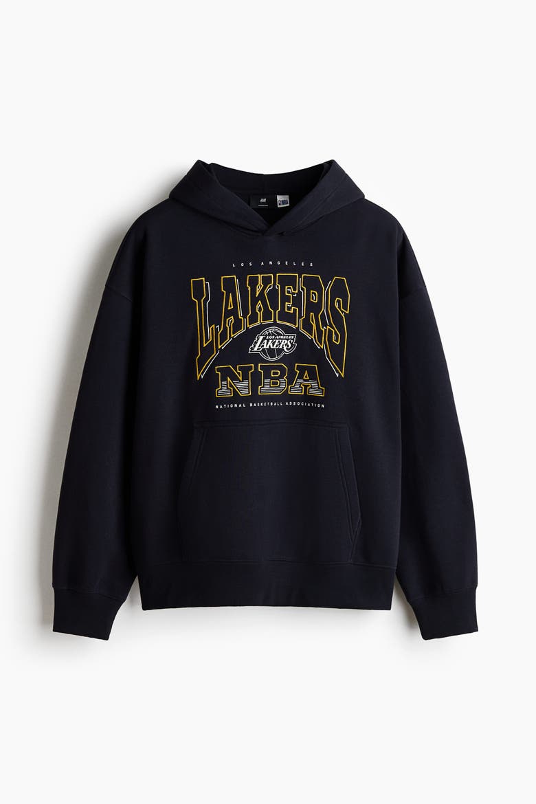 Oversized Fit Printed Hoodie, Alternate, color, Dark blue/NBA