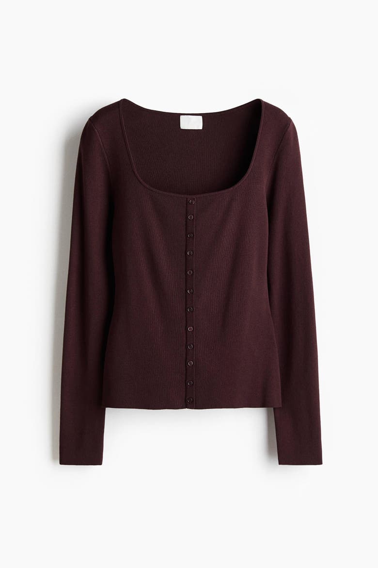 Square-neck Top, Alternate, color, Burgundy