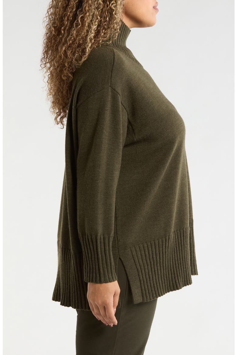 Merino Wool Turtleneck Sweater, Alternate, color, WOODLAND