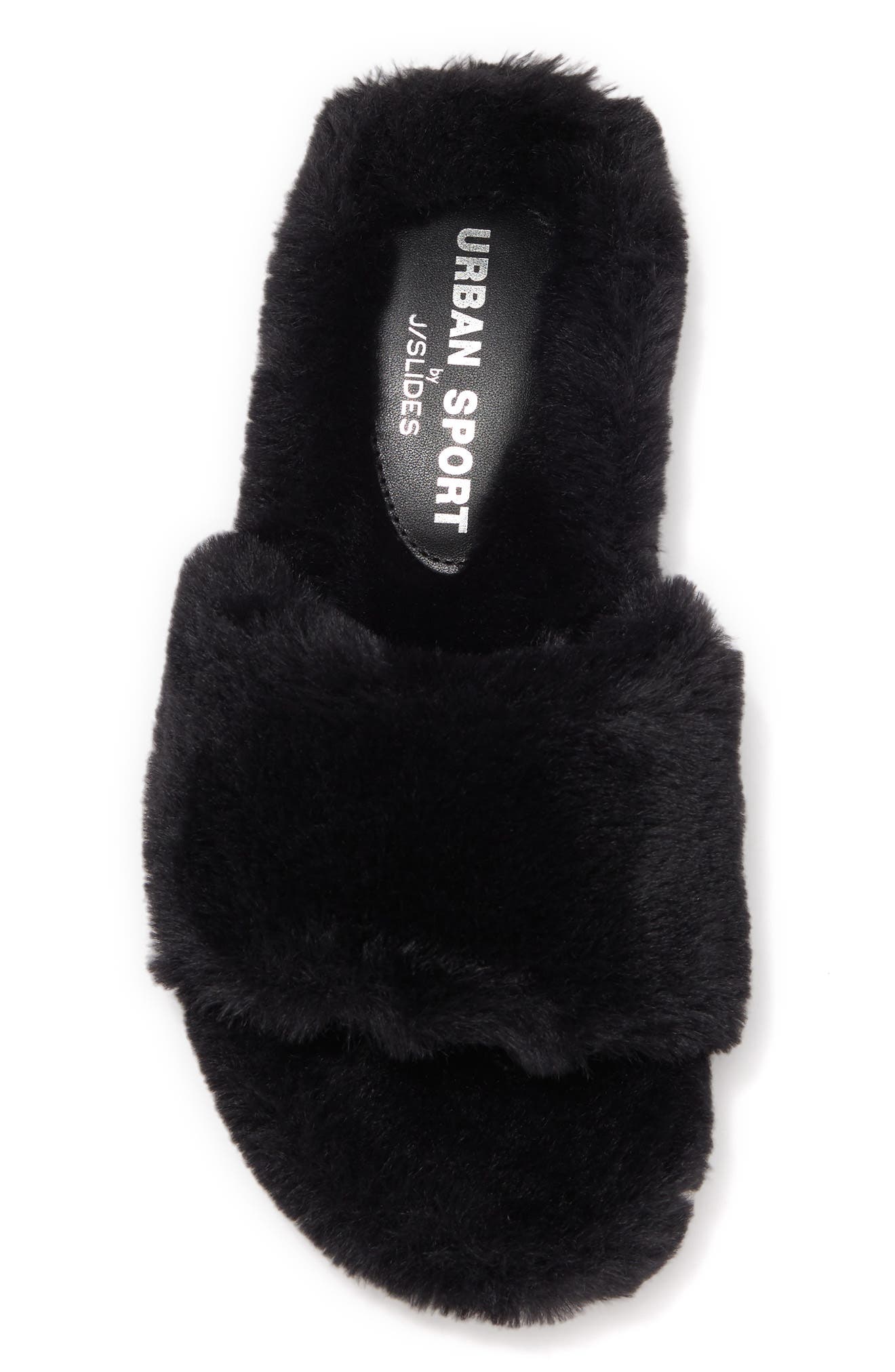 JSlides Leelee Faux Fur Slipper, Alternate, color, 