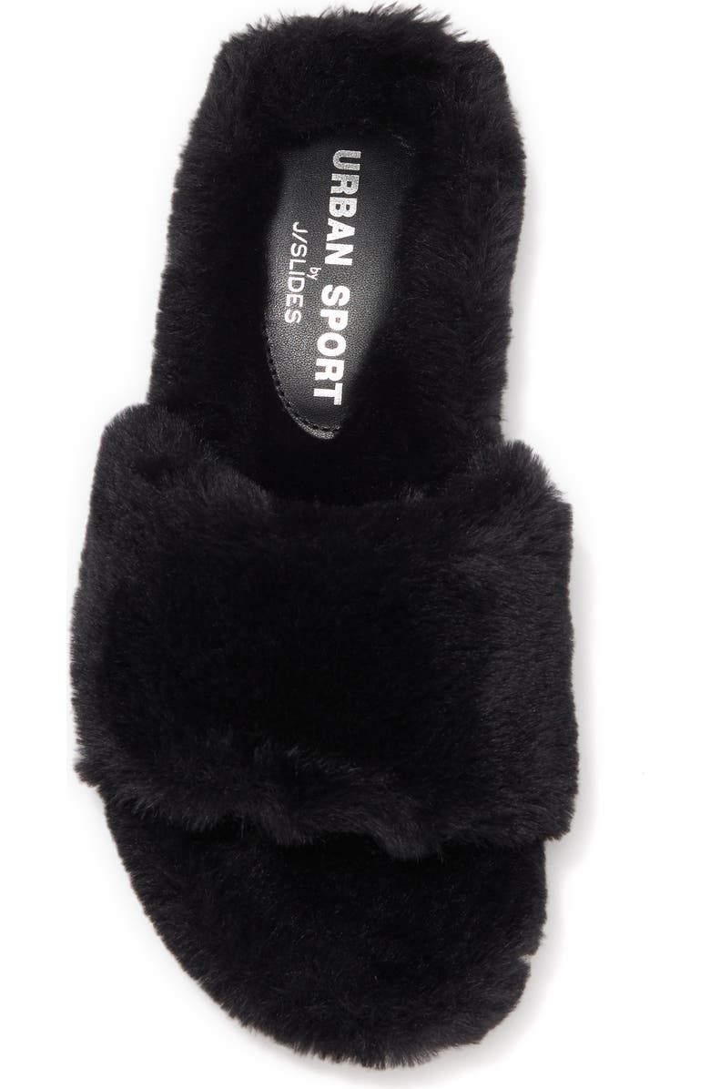 JSlides Leelee Faux Fur Slipper, Alternate, color,