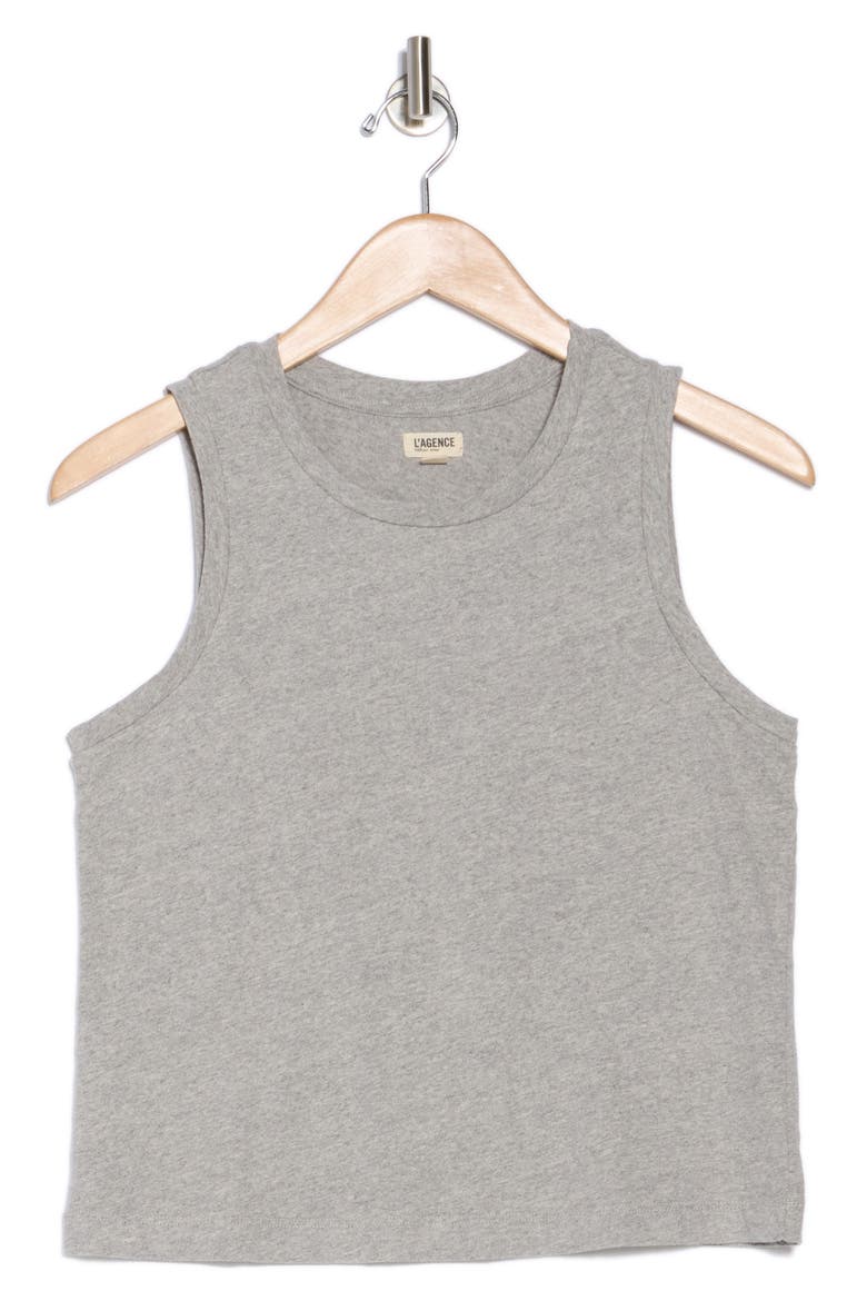 Mikaela Crop Tank, Alternate, color, HEATHER GREY