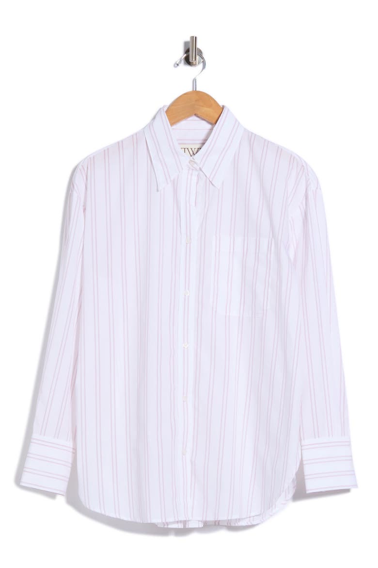Big Joe Striped Cotton Shirt, Main, color, WHITE / WINE