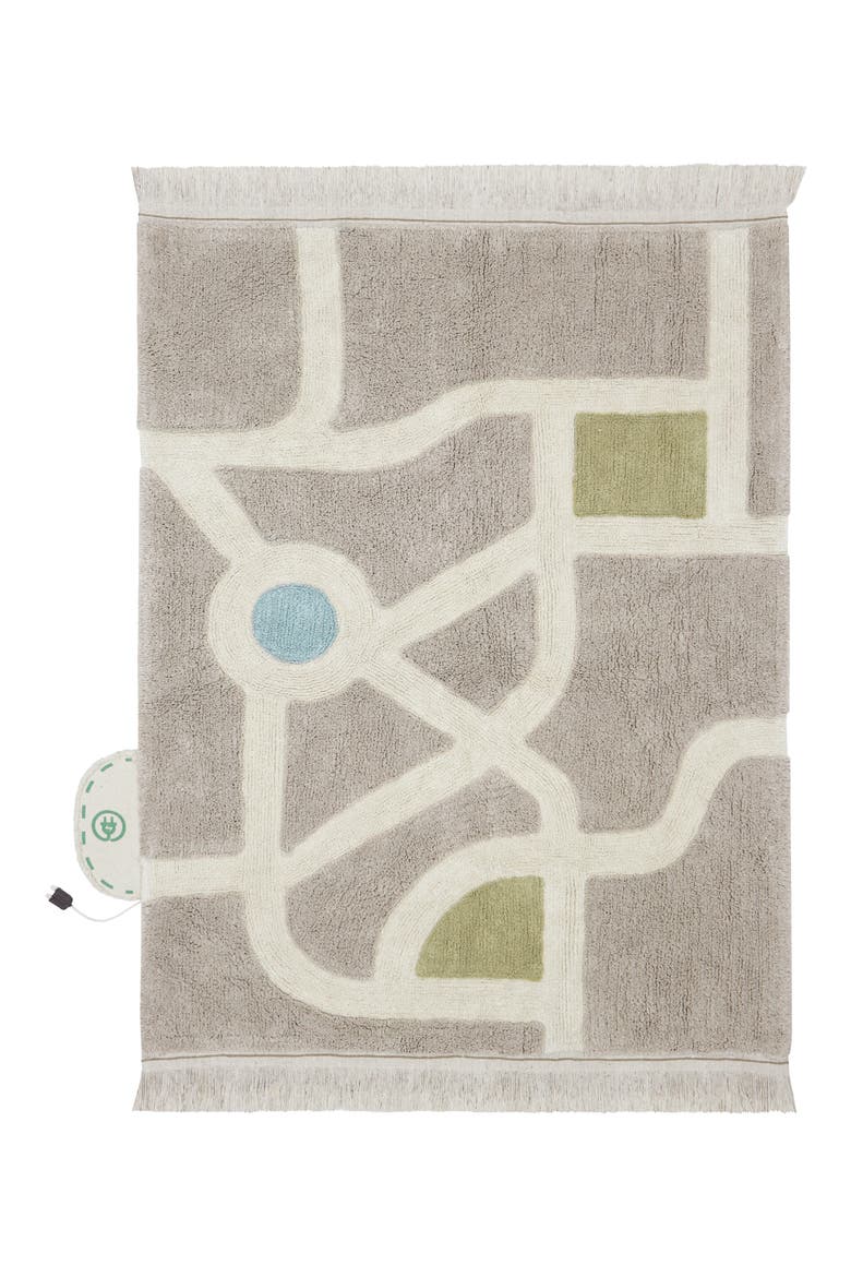 Play City Washable Cotton Blend Rug, Alternate, color, STONE BEIGE NATURAL BLUE