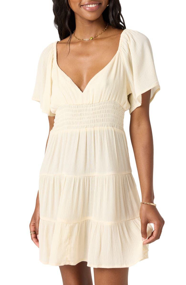 O'Neill Layken Flutter Sleeve Minidress, Alternate, color, 