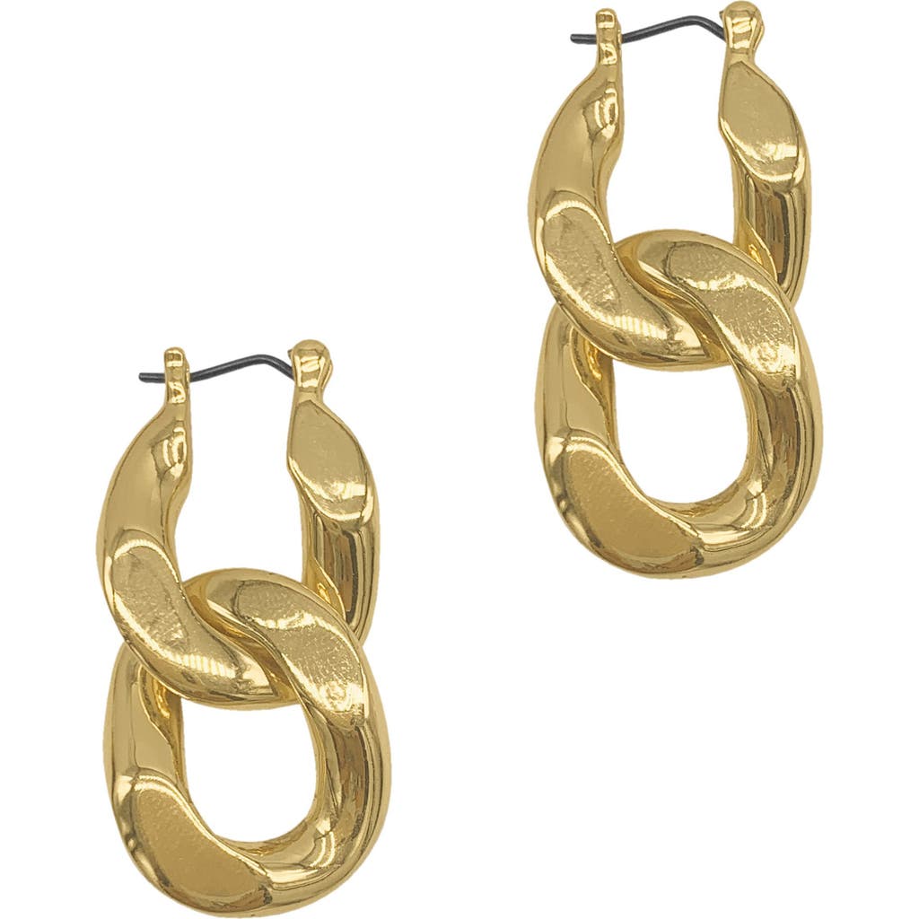 St. Moran Huxley 18k Gold Plated Curb Chain Hoop Earrings