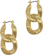 st. Moran Huxley 18k Gold Plated Curb Chain Hoop Earrings