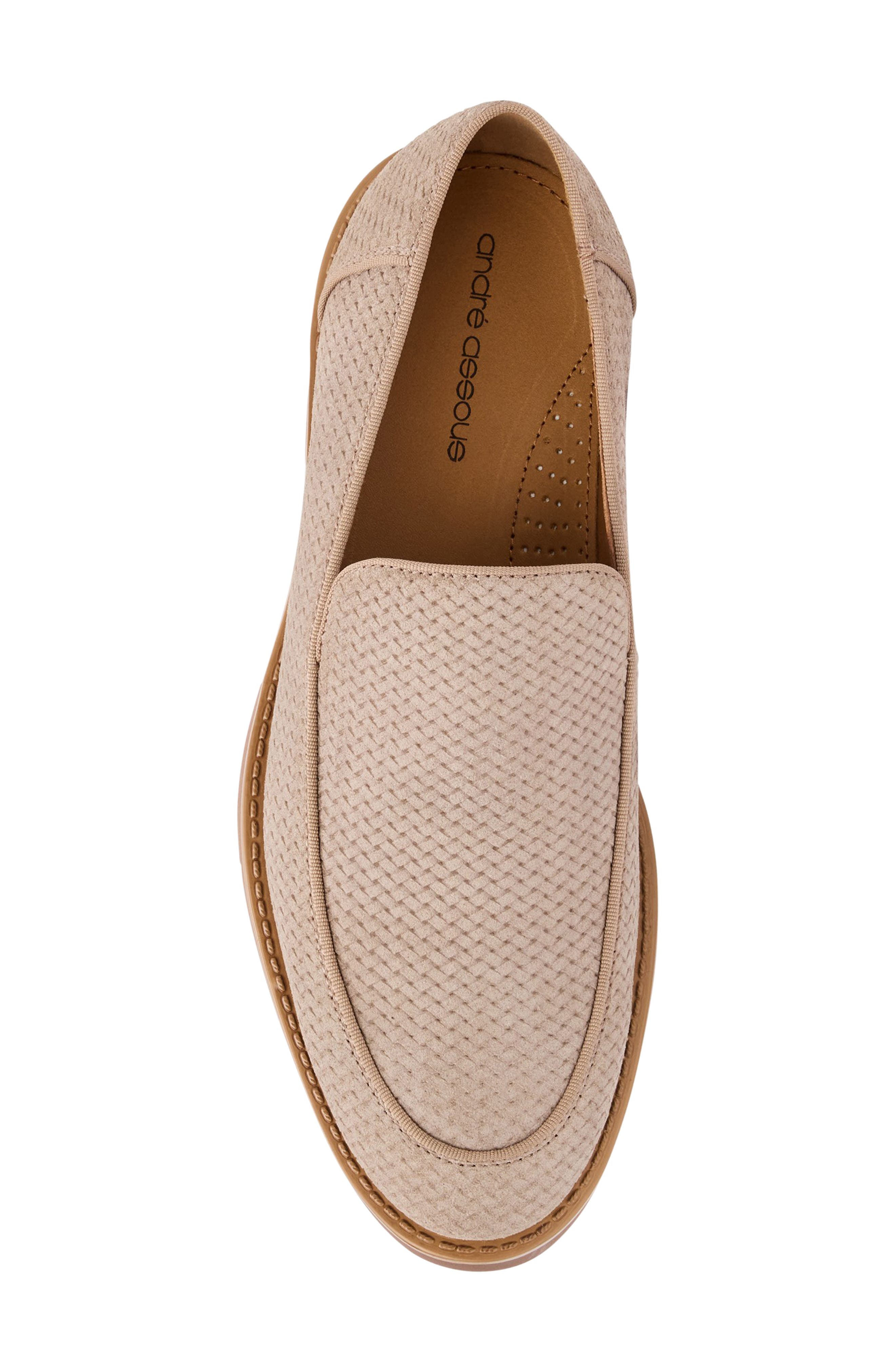 André Assous Kenny Loafer, Alternate, color, Taupe Suede Woven