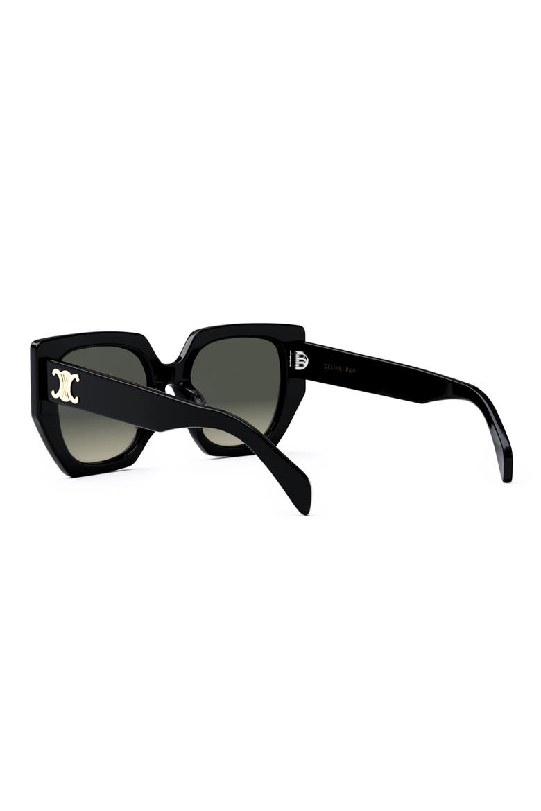 Triomphe 55mm Butterfly Sunglasses, Alternate, color, SHINY BLACK / GRADIENT BROWN