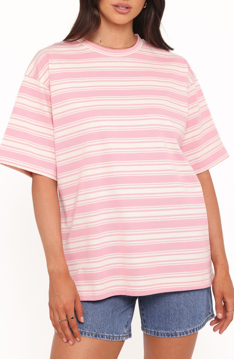 Petal & Pup Zestora Stripe Top, Main, color, White/ Pink