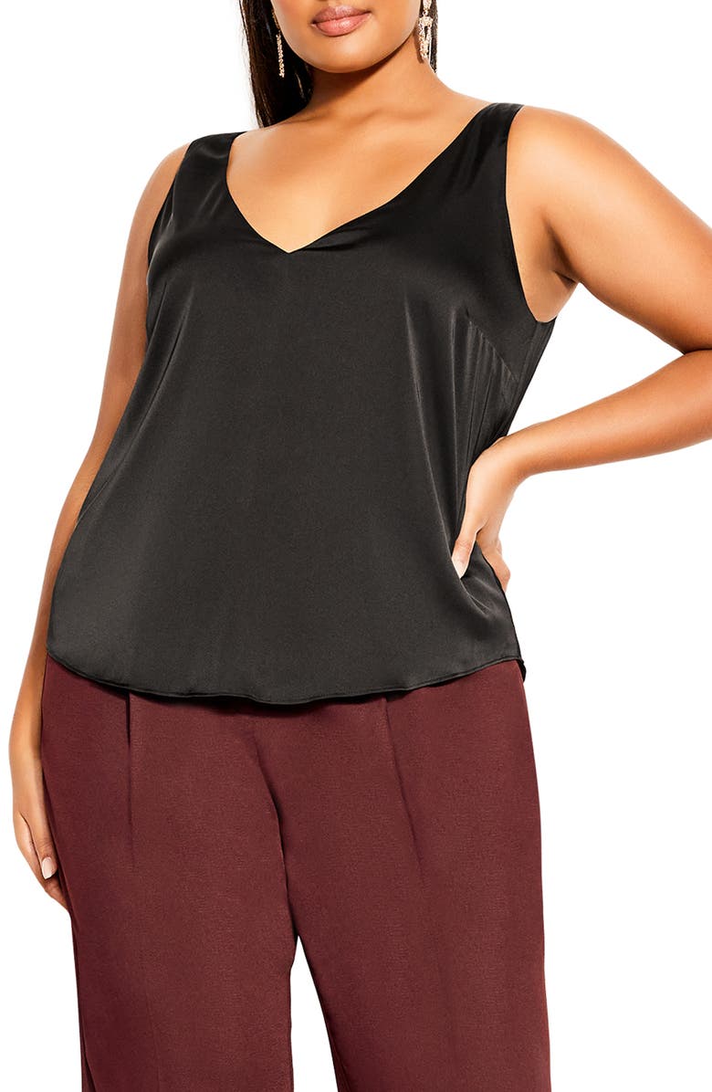 City Chic Emilia Satin Tank, Main, color,