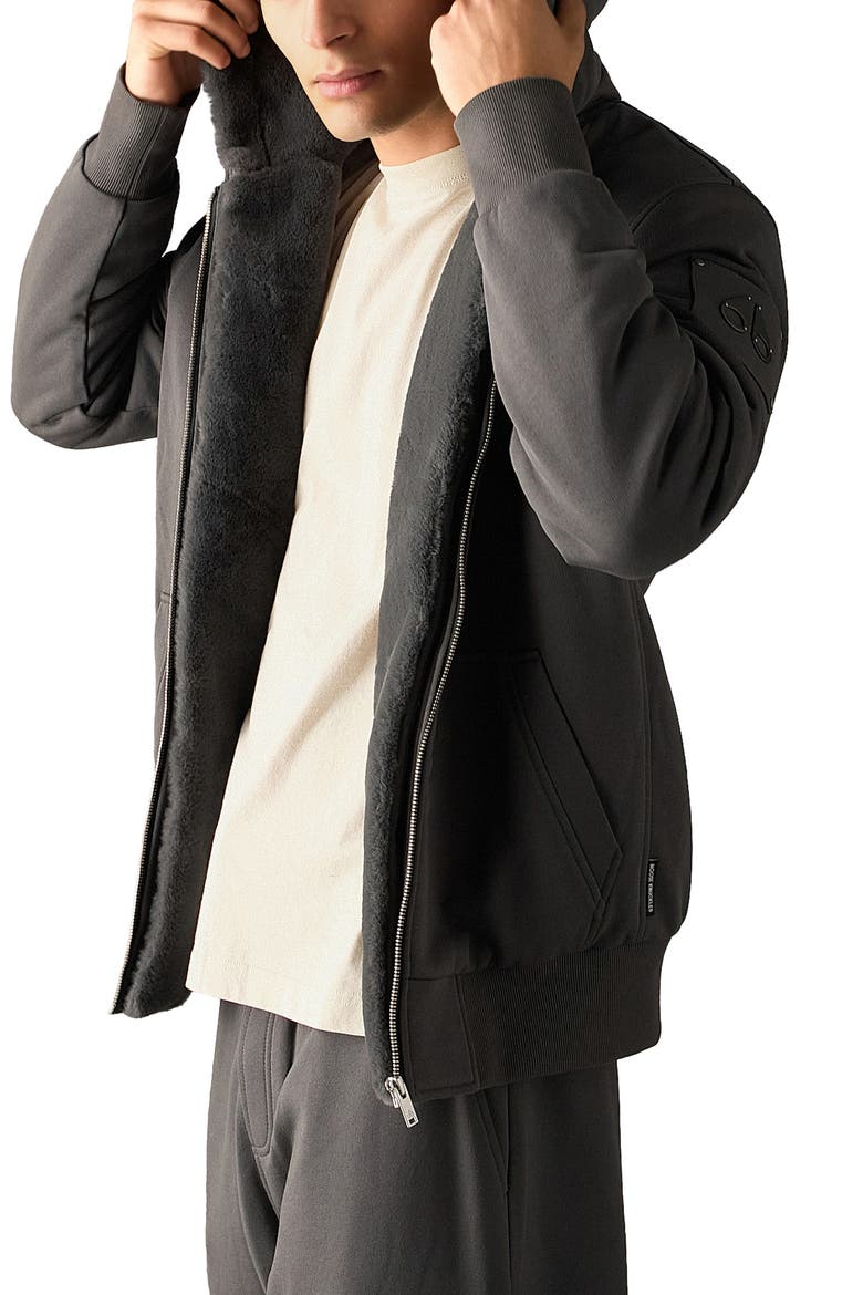 Classic Bunny Fleece Jacket with Removable Faux Fur Lining, Main, color, CEMENT
