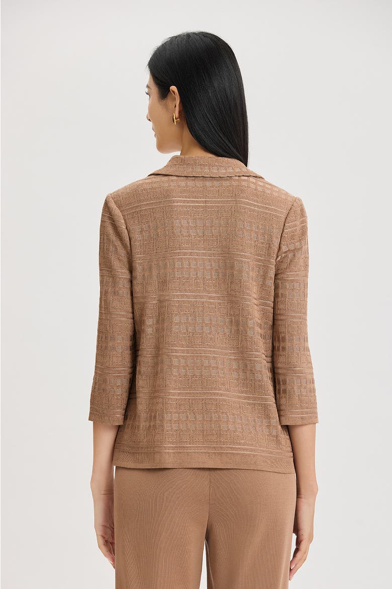 Tonal Wing Collar Knit Jacket, Alternate, color, Warm Taupe