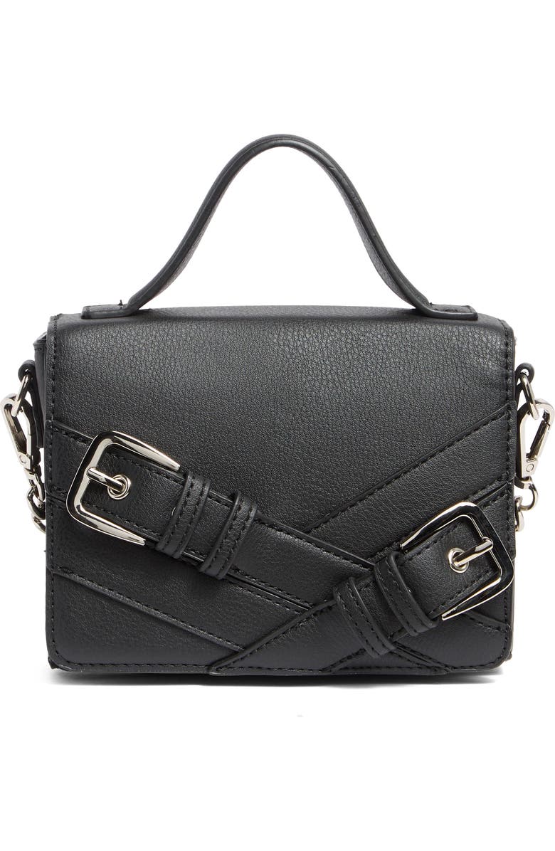 Madden Girl Buckle Flap Crossbody Bag, Main, color,