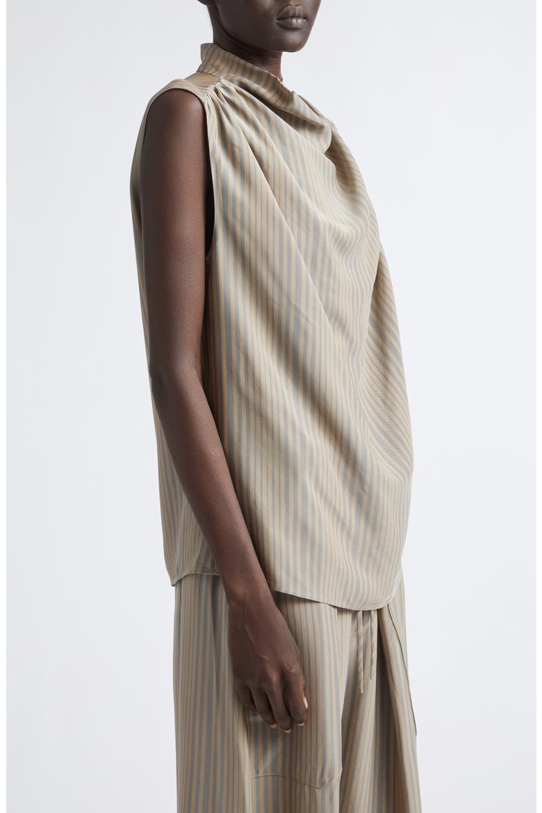 Penny Stripe Sleeveless Draped Top, Alternate, color, TIDAL STRIPE
