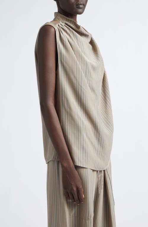 Kallmeyer Penny Stripe Sleeveless Draped Top In Multi