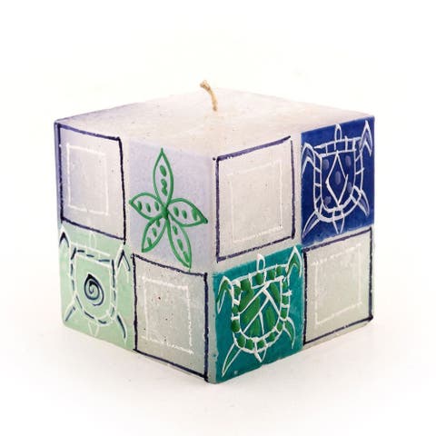 Arniston Beach Painted Cube Candle