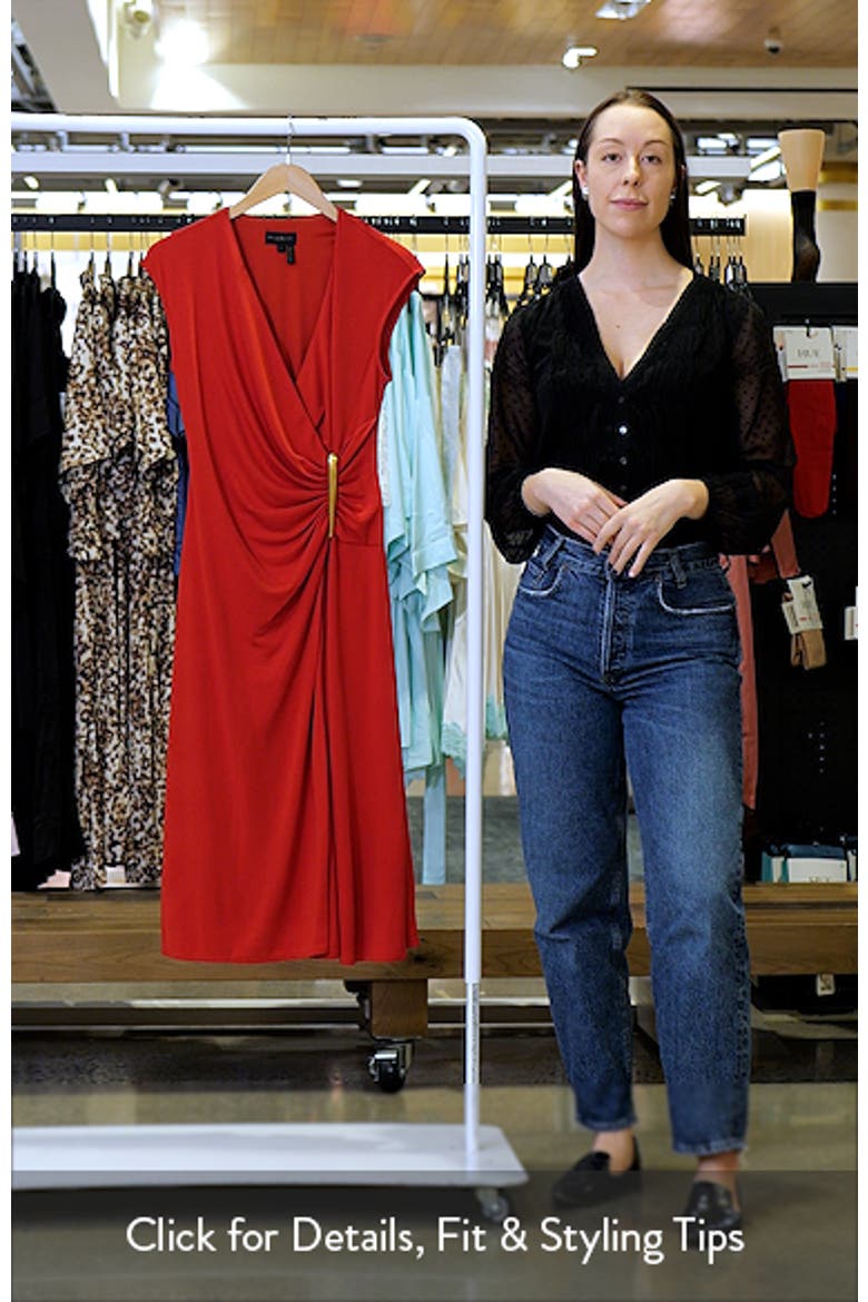 Faux Wrap Jersey Midi Dress video