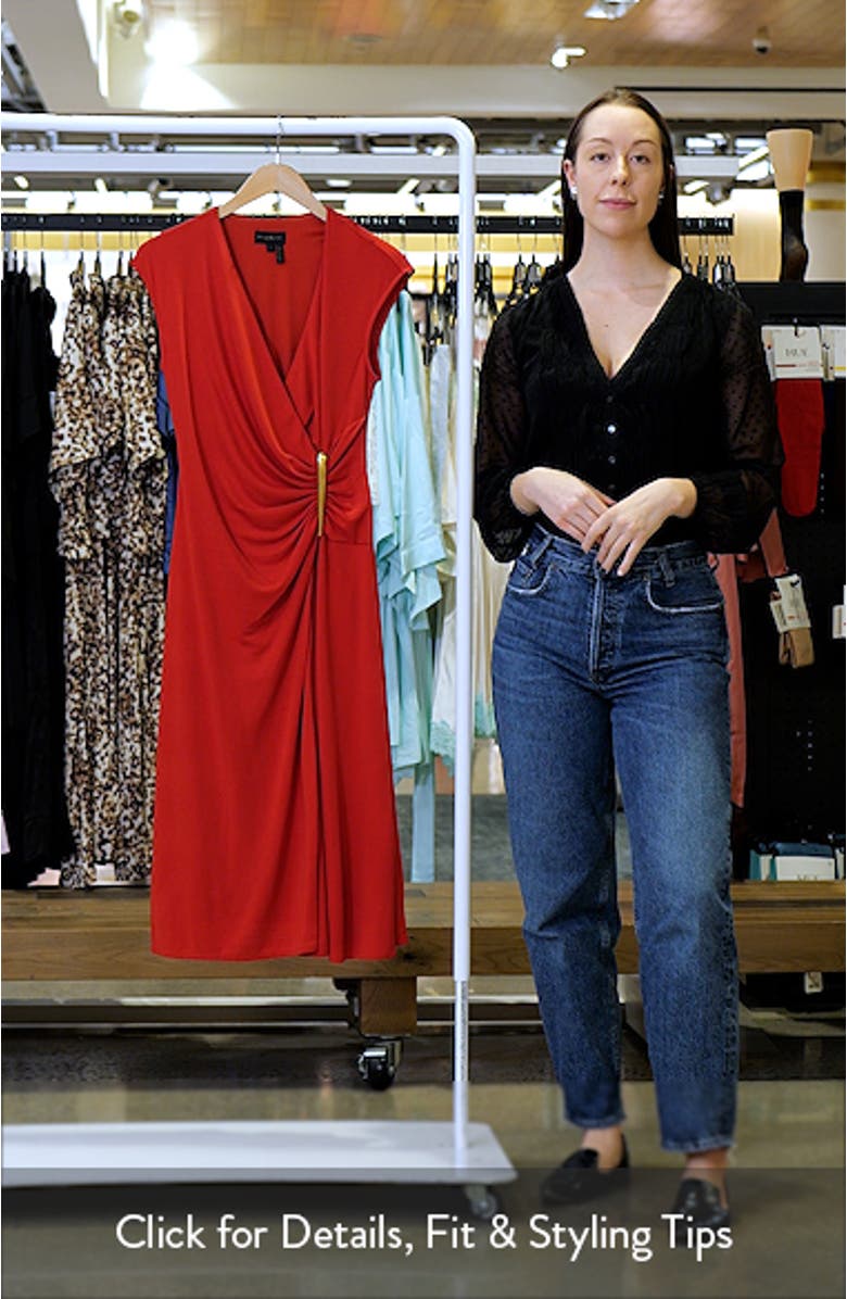 Faux Wrap Jersey Midi Dress, sales video thumbnail