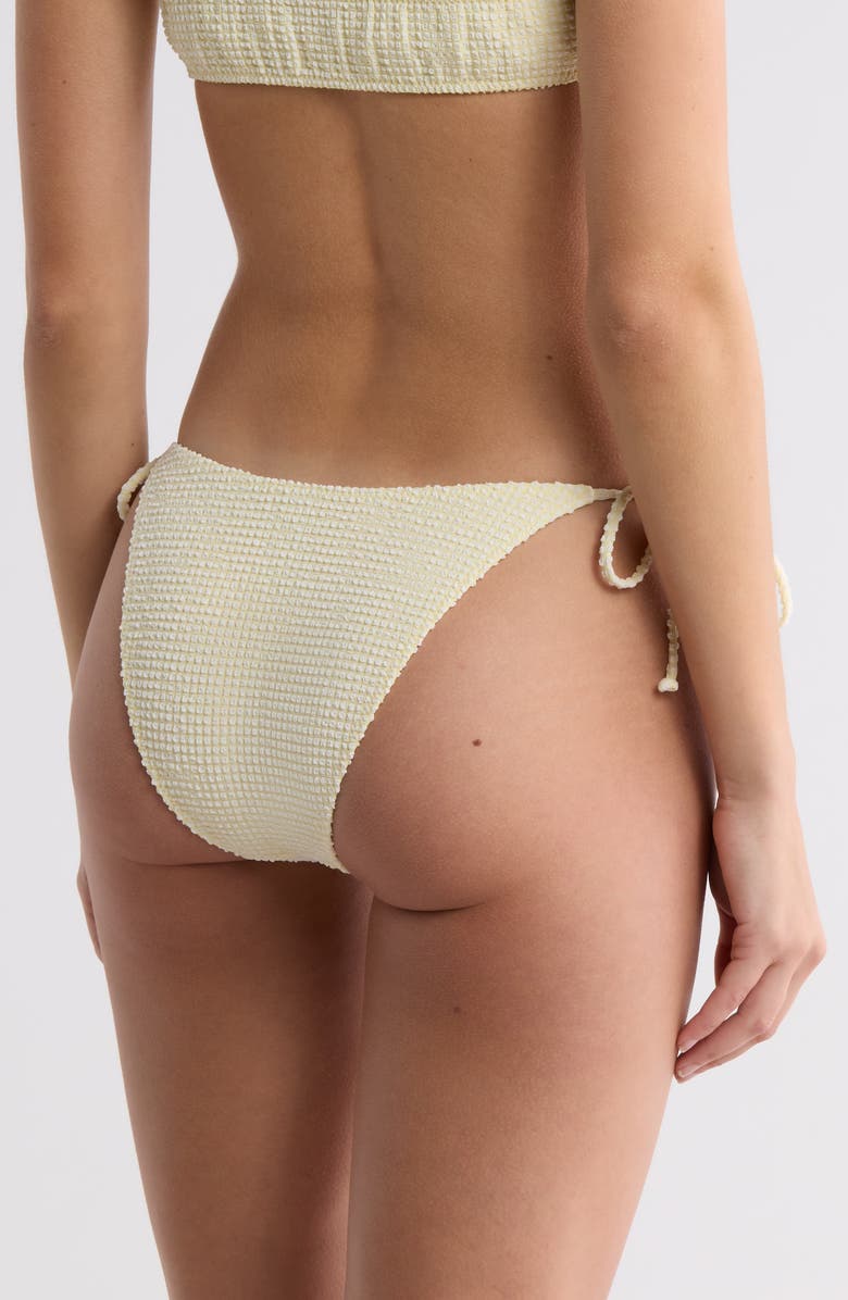 PacSun Rebecca Tie Side Bikini Bottoms, Alternate, color, French Vanilla/ Gingham