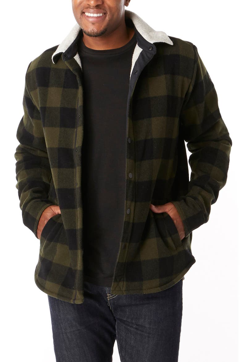 Anchor Line High Pile Fleece Lined Shirt Jacket, Main, color, OLIVE