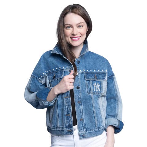 Women's G-III Sports by Carl Banks New York Yankees Victory Oversized Button-Up Denim Jacket
