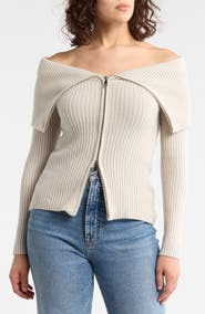 BLANKNYC Cotton Blend Full Zip Cardigan