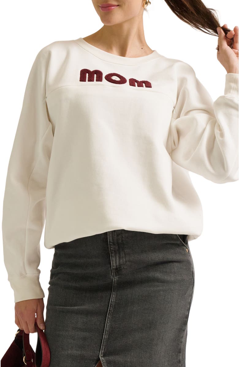 Cache Coeur Mom Maternity & Nursing Sweatshirt, Alternate, color, Ivory