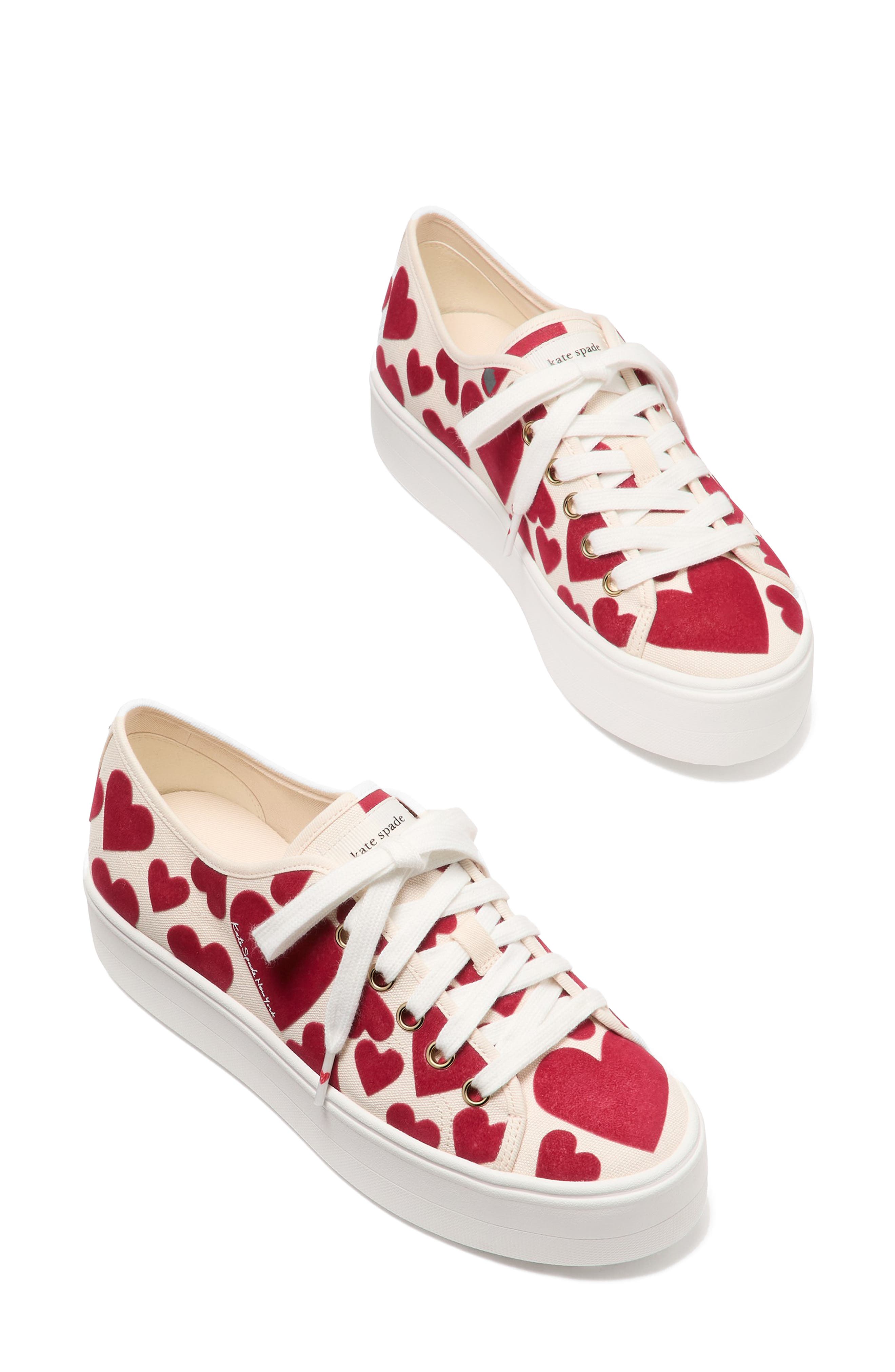 Kate Spade New York serve platform sneaker, Alternate, color, Red Multi