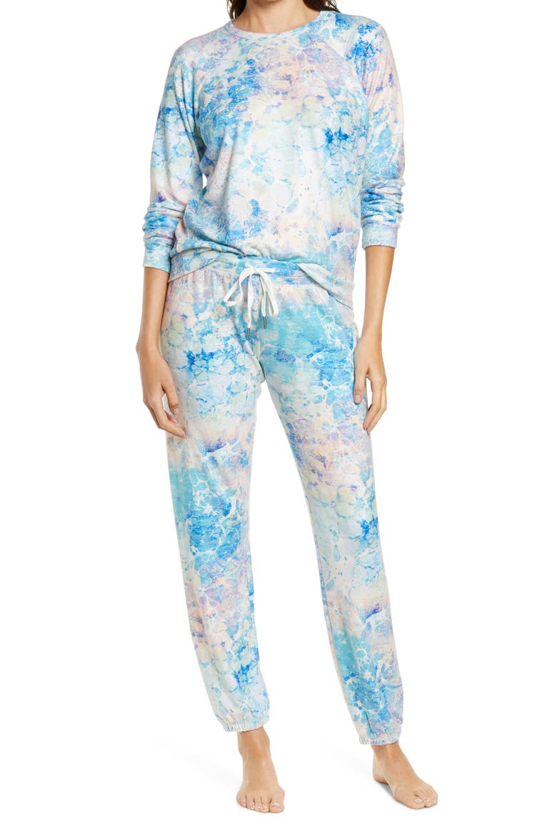 Peachy Jersey Pajamas, Main, color, BLUE