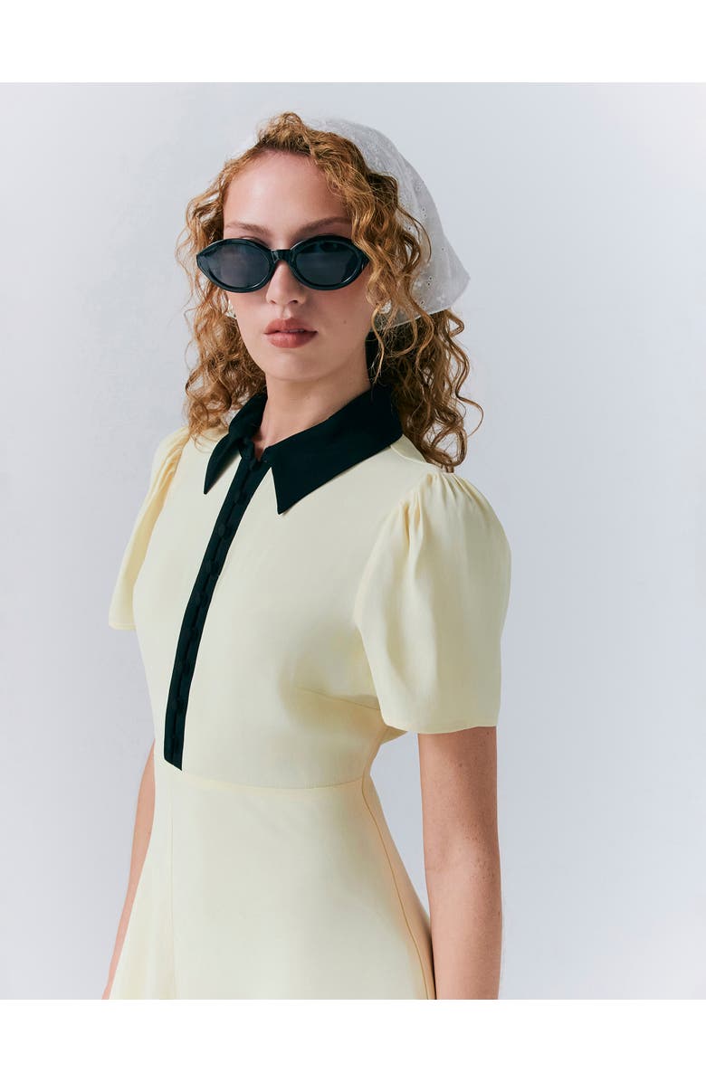 Ghost London Bethan Crepe Midi Shirt Dress, Alternate, color, Yellow