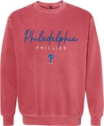 SOFT AS A GRAPE Women's Soft as a Grape Red Philadelphia Phillies Pigment Dye Crewneck Sweatshirt