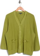 Adrianna Papell V-Neck Fringe Cardigan