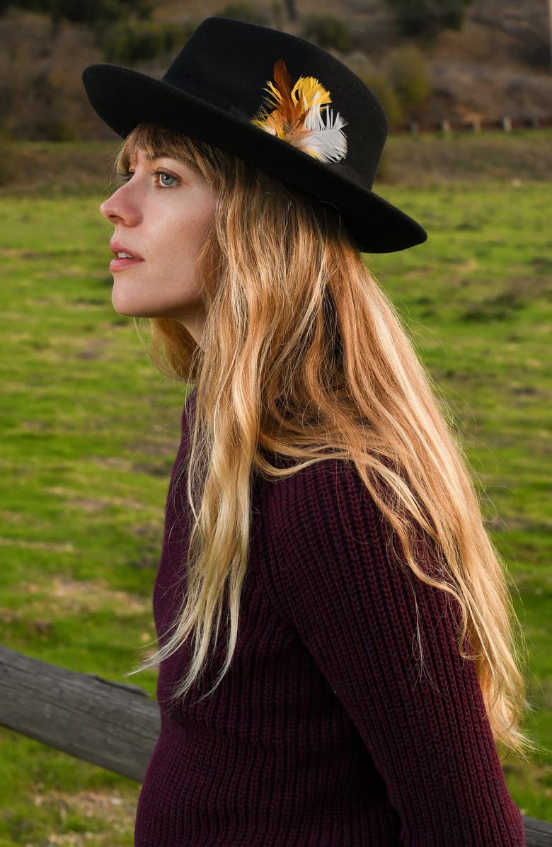 Wyeth Wool Fedora Hat, Alternate, color, Black