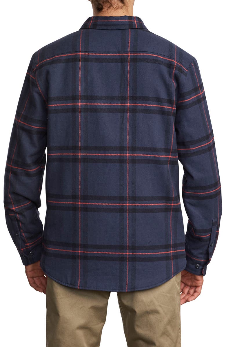 RVCA Yield Plaid Button-Up Flannel Shirt, Alternate, color, 