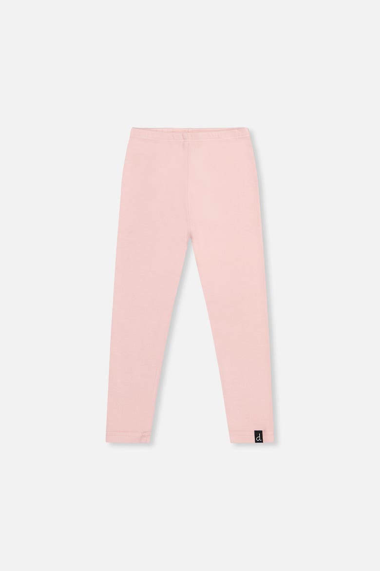 Elastic Waist Rib Logo Patch Leggings, Main, color, Pale Dusty Pink