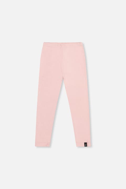 Elastic Waist Rib Logo Patch Leggings