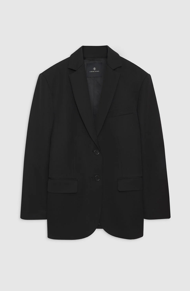 ANINE BING Quinn Cashmere Blend Blazer, Alternate, color, Black